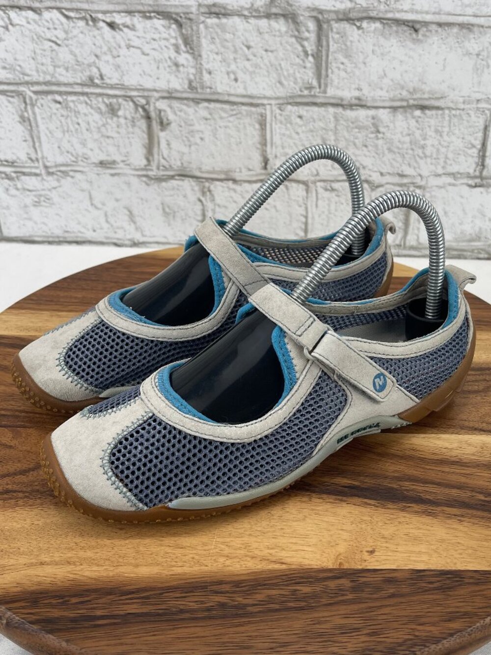 Merrell Circuit MJ Breeze Womens 6.5 Blue Gray Mary Jane Breathable Mesh Shoes